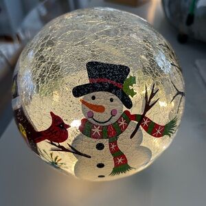 Frosty orb lighting - San Miguel Festive Snowman Glass Globe. In box.